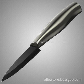 Ceramic knife, black zirconia blade with stainless steel handle